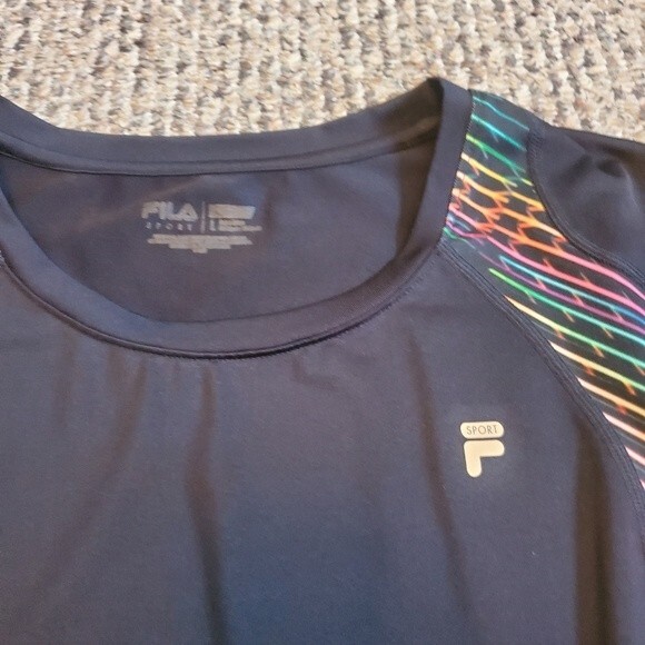 Fila Soccer Jersey Double Rainbow Geometric Stripes Sleek Colorful Large LGBTQ - Picture 3 of 7